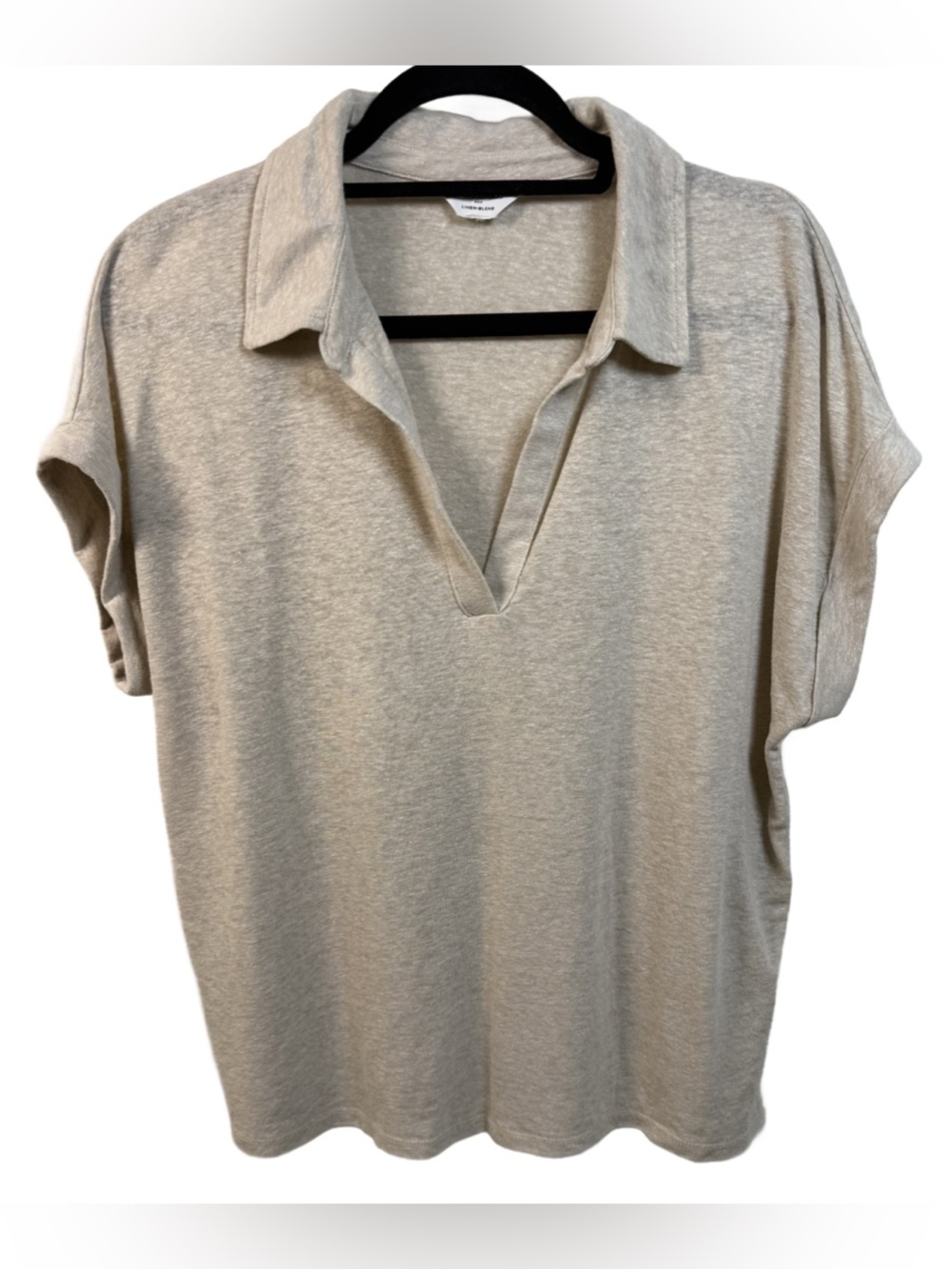Banana Republic Oatmeal linen blend Short Sleeve top